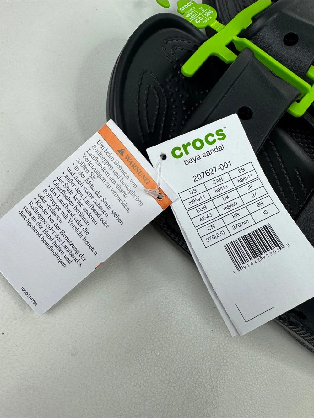CROCS Baya UNISEX Black Slide Sandals sliders Open Toe Mens 9, Women’s 11 NEW